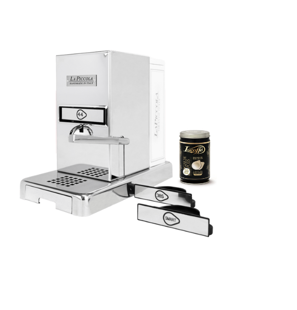 Кафе Машина La Piccola con Sportello Двойно Полирана Автоматична + 25 бр. дози 100 % Арабика